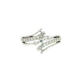 18k White Gold and Diamond Fancy Ring in size 5 and total gold weight of 3.32g